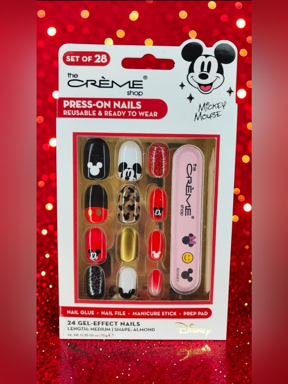 The Creme Shop x Disney Set Of 24 Gel-Effect Press-On Nails - Mickey Mouse Theme